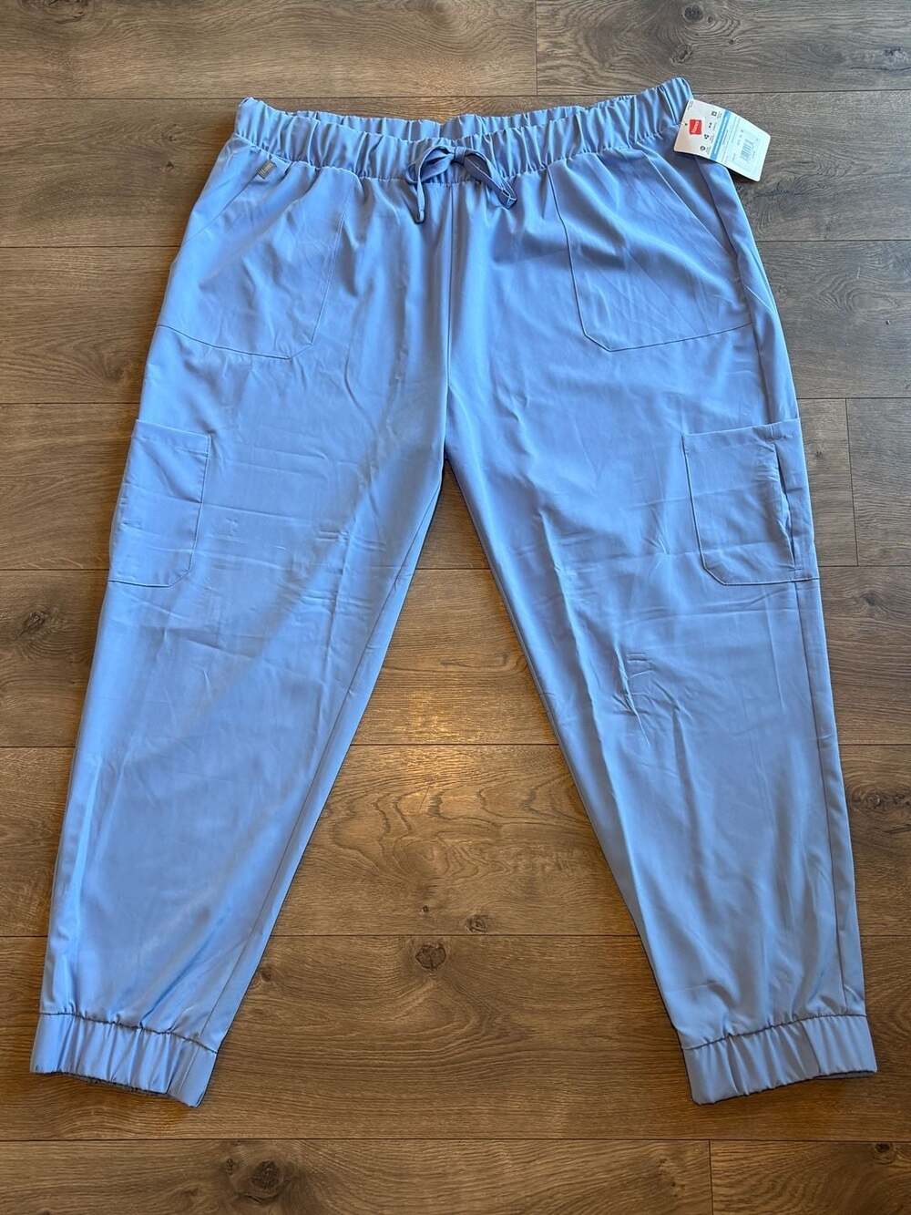 Hanes Comfort Fit Scrubs Jogger Size 3XL Blue Cargo Pants